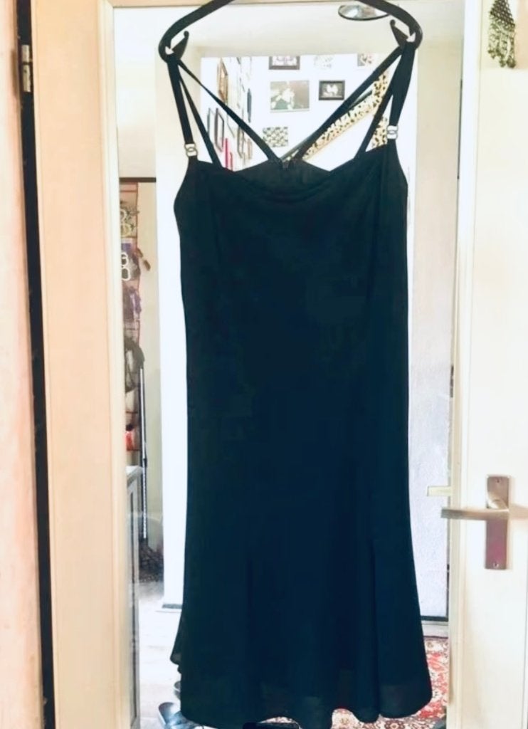 Prachtige donkerblauwe cocktail jurk maat 46 nu 29,99€, Blauw, Maat 46/48 (XL) of groter, Ophalen of Verzenden, Zo goed als nieuw
