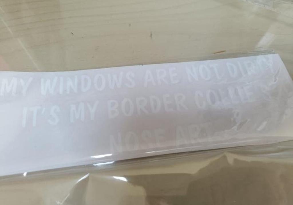 Auto sticker border Collie grappige tekst, Ophalen of Verzenden
