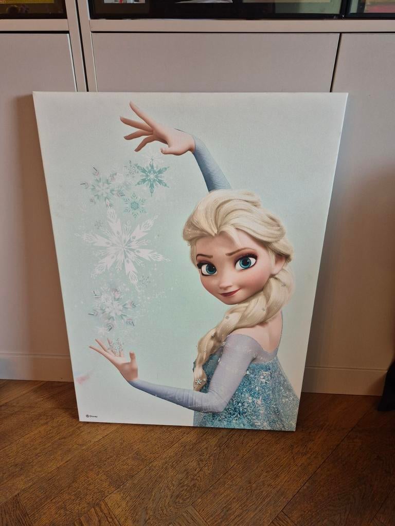 Disney Frozen Elsa Canvas Schilderij, Ophalen, Zo goed als nieuw, 50 tot 75 cm, Schilderij