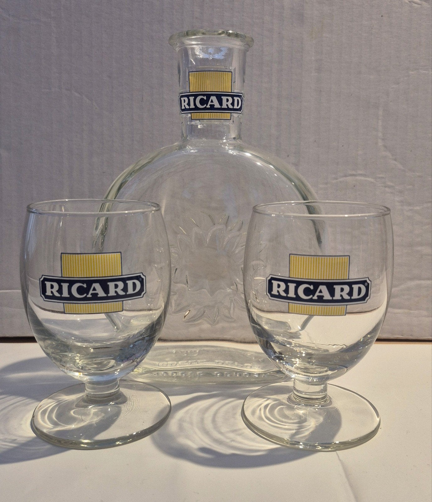 Ricard setje (N), Ophalen of Verzenden, Zo goed als nieuw, Borrel- of Shotglas