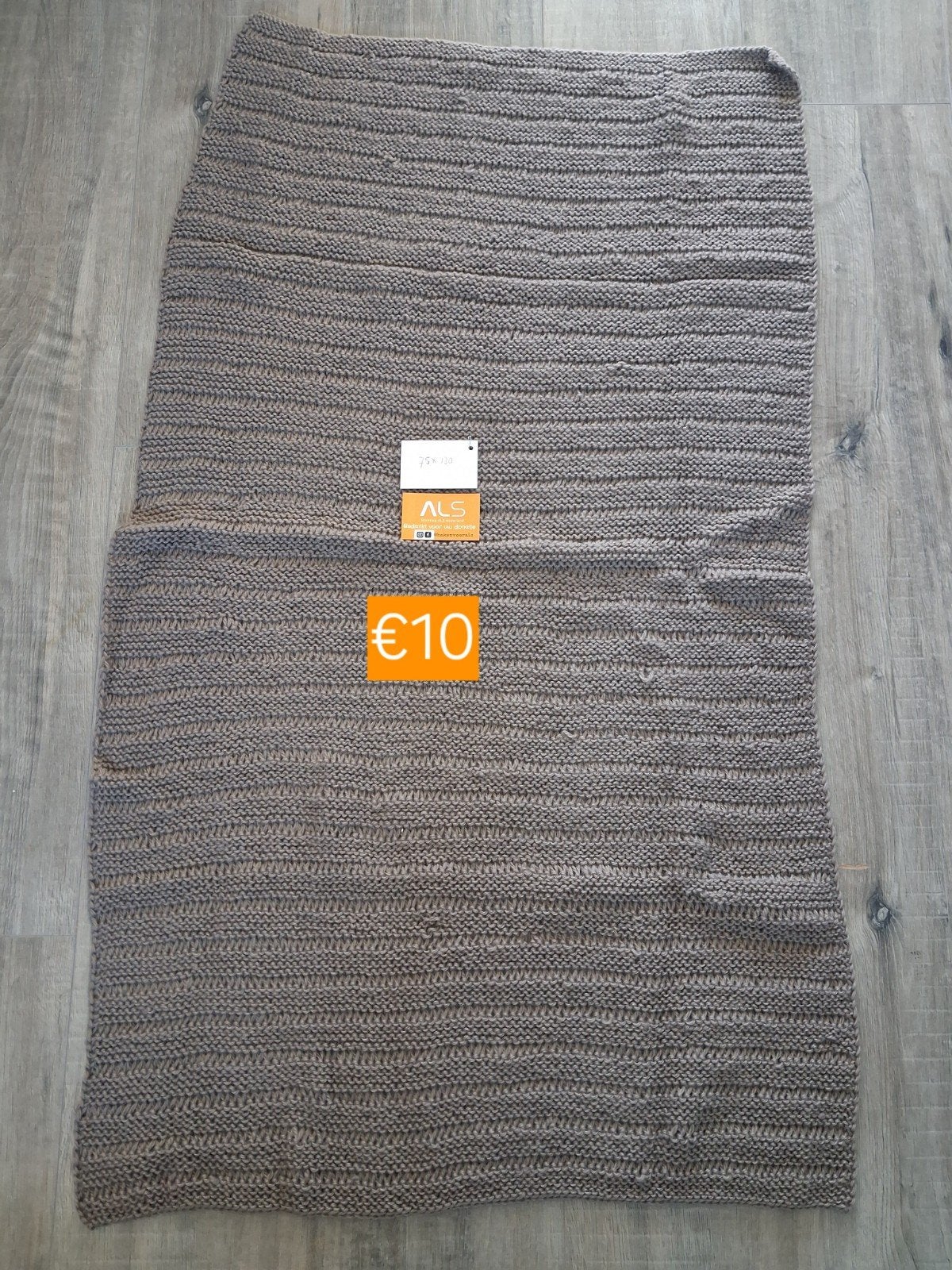 gehaakte deken  75x130 cm - Steun ALS, Bruin, Nieuw, Ophalen of Verzenden, Overige typen