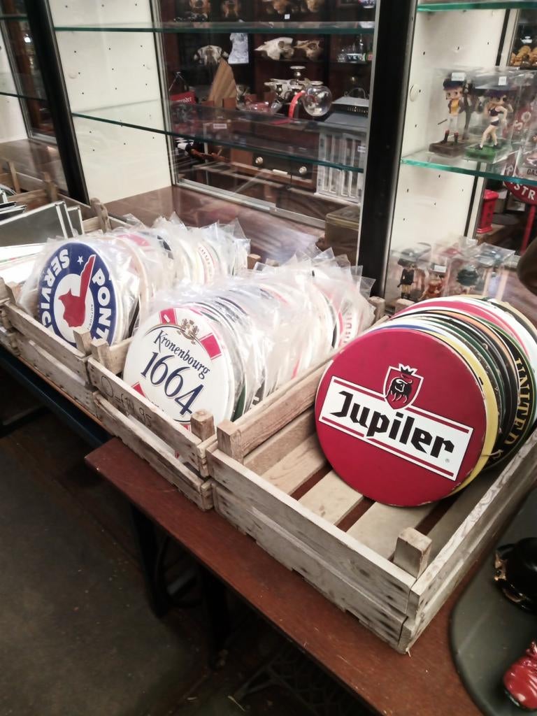 Diverse Reclameborden: Jupiler, Kronenbourg, Coca-Cola, Verzamelen, Diverse fabrikanten, Reclamebord, Gebruikt, Onbekend