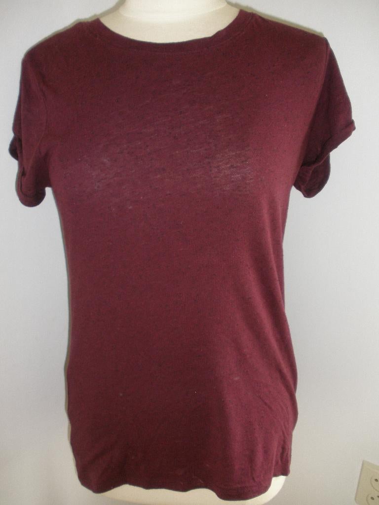 H&M DIVIDED t- shirt bordeaux rood maat S, Maat 38/40 (M), H&M, Ophalen of Verzenden, Zo goed als nieuw