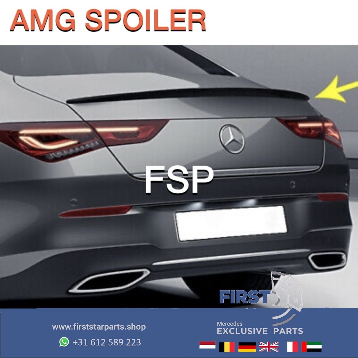 W118 C118 CLA AMG KOFFERBAK SPOILER ZWART 2018-2021 ACHTERKL, Auto-onderdelen, Gebruikt, Ophalen of Verzenden, Achter, -