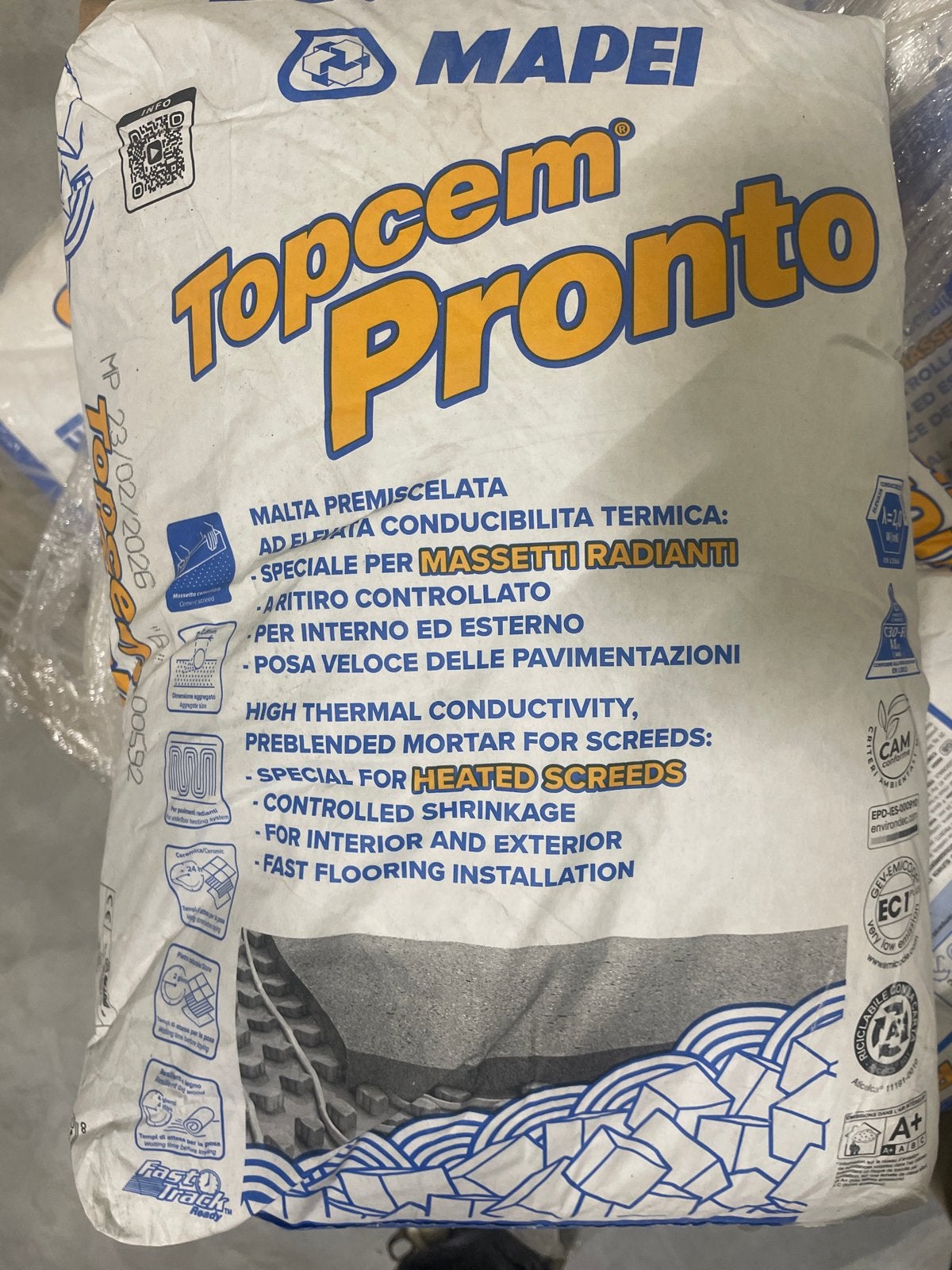 12 zakken Mapei Topcem Pronto tegel lijm, Overige materialen, Overige typen, Nieuw, Ophalen of Verzenden