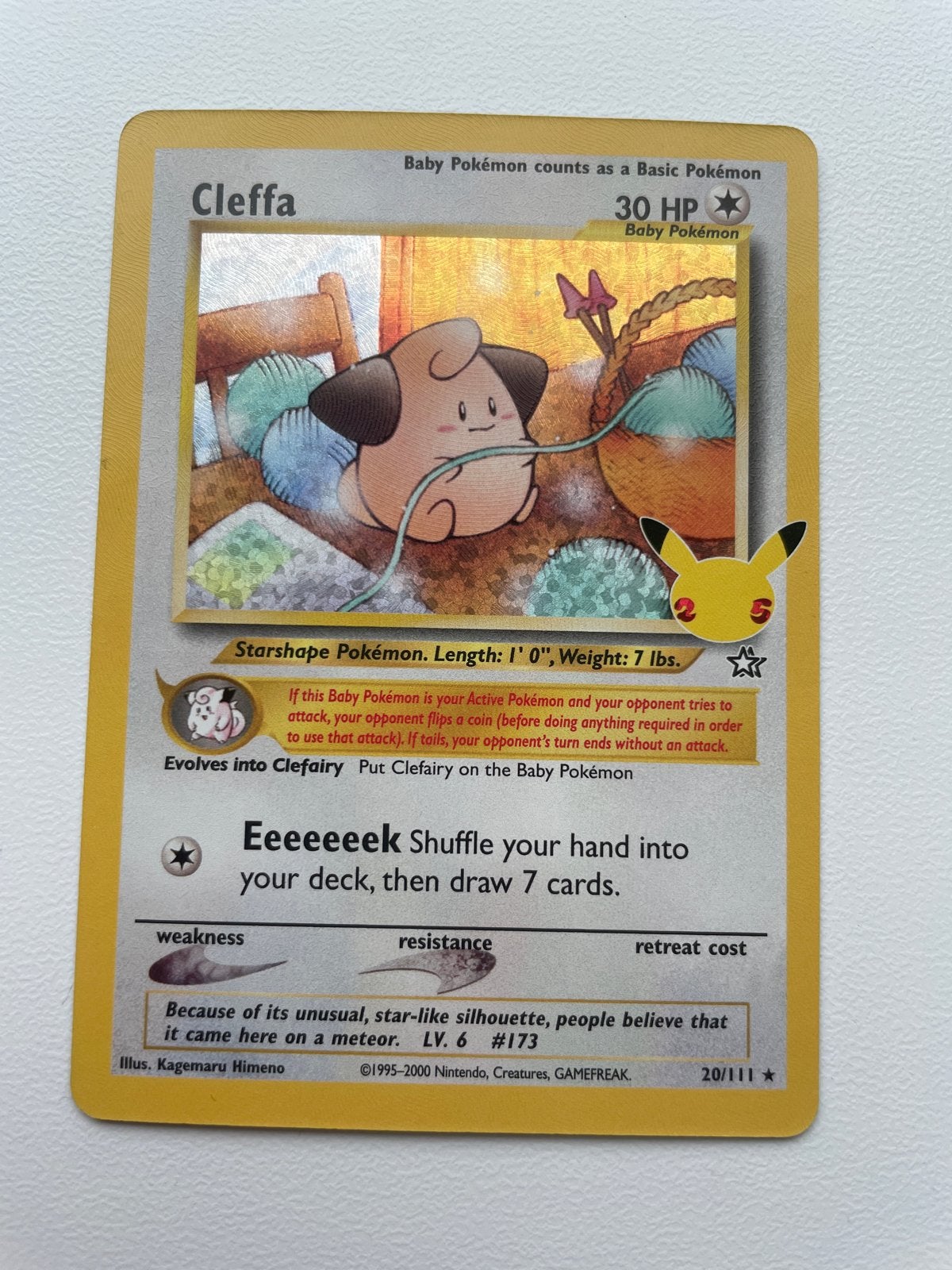 Pokémon kaart - Cleffa shiny HP 30 - perfecte staat, Ophalen of Verzenden, Zo goed als nieuw, Losse kaart, Foil