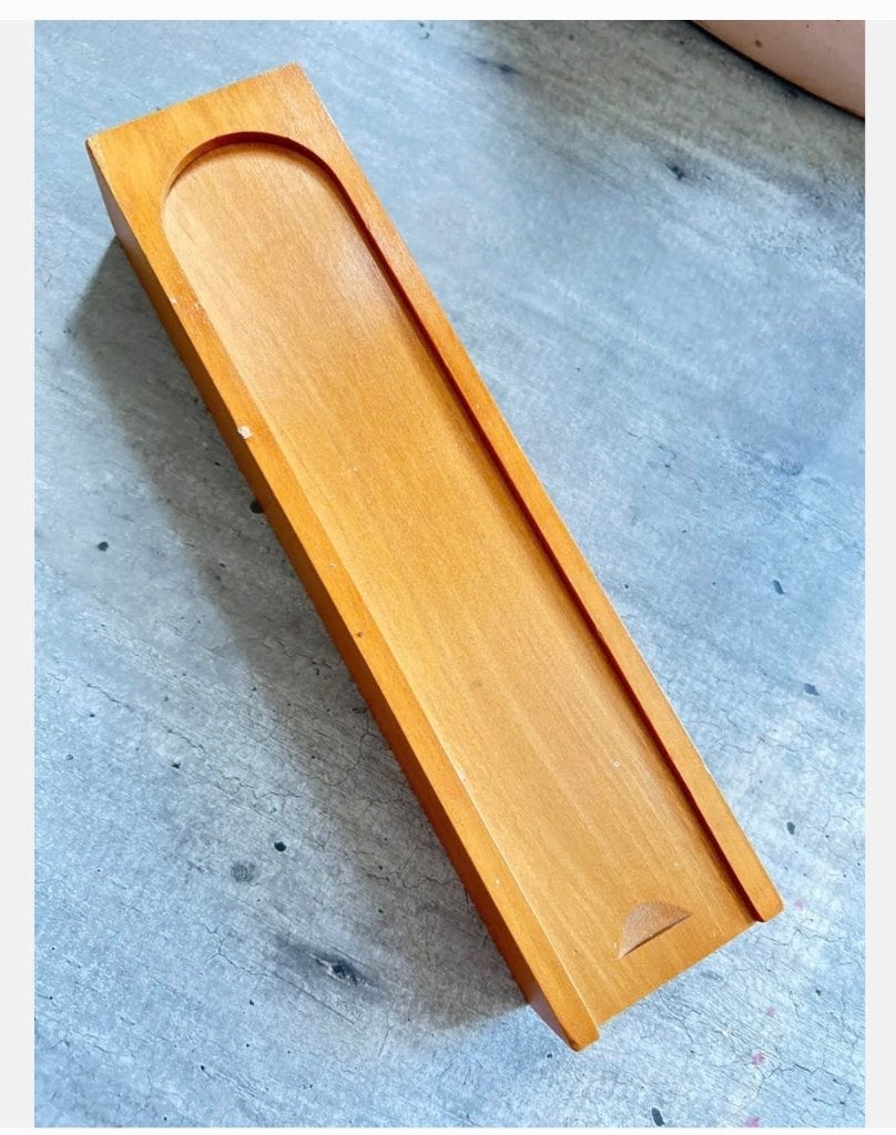 Vintage houten pennendoos/ bakje 24 x 5,5 x 4 cm, Antiek en Kunst, Ophalen of Verzenden