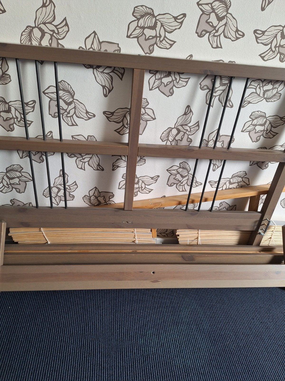IKEA Rykene bed 140x200 cm met lattenbodem, Ophalen, Gebruikt, Tweepersoons, 140 cm
