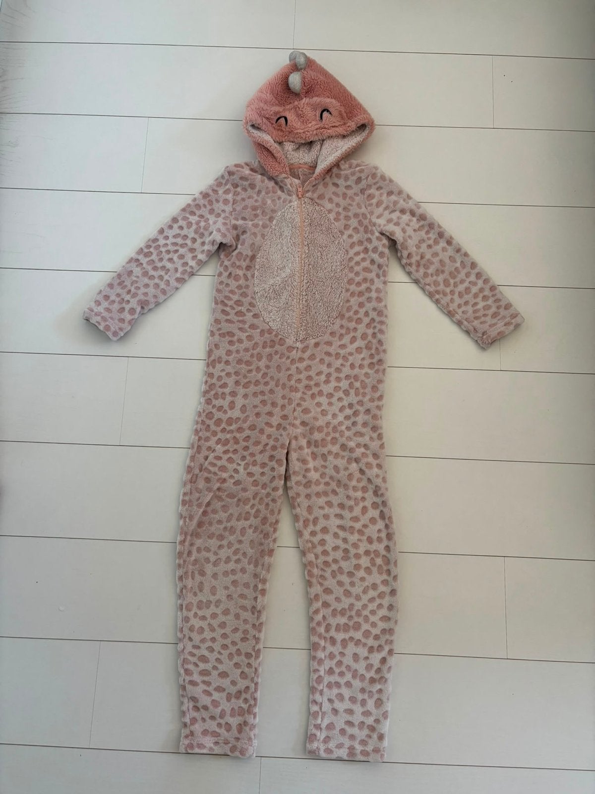 Roze Onesie met Dierenprint en Capuchon - Maat 152, Ophalen of Verzenden, Gebruikt, Meisje, Nacht- of Onderkleding