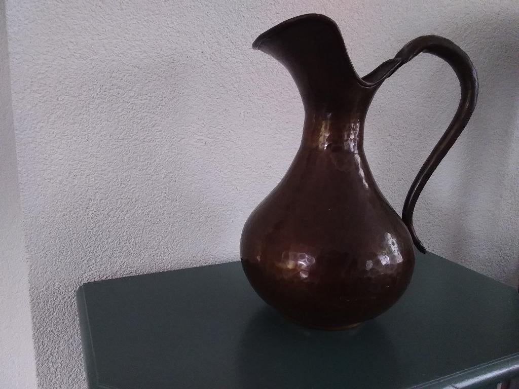 Prachtige antieke gehamerde roodkoperen vaas, Antiek en Kunst, Antiek | Koper en Brons, Ophalen