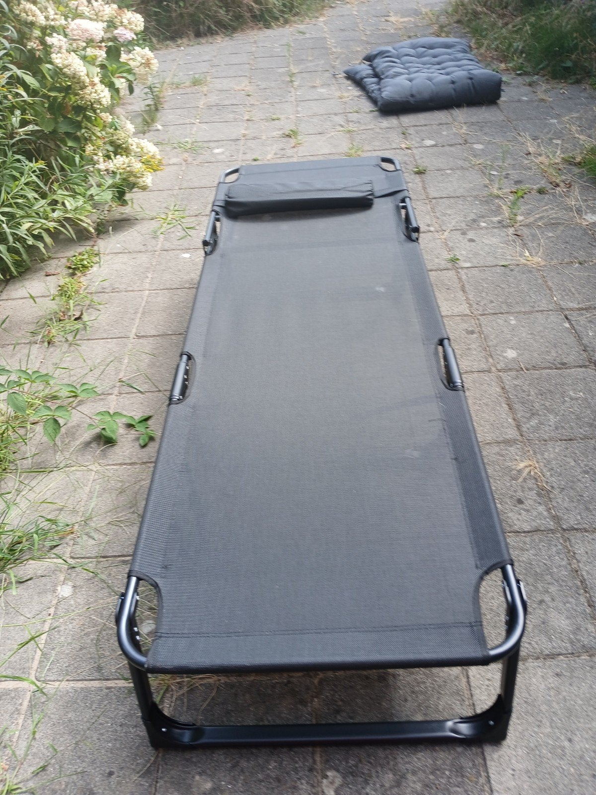 ligbed, Tuin en Terras, Ophalen, Zo goed als nieuw, Aluminium, Inklapbaar