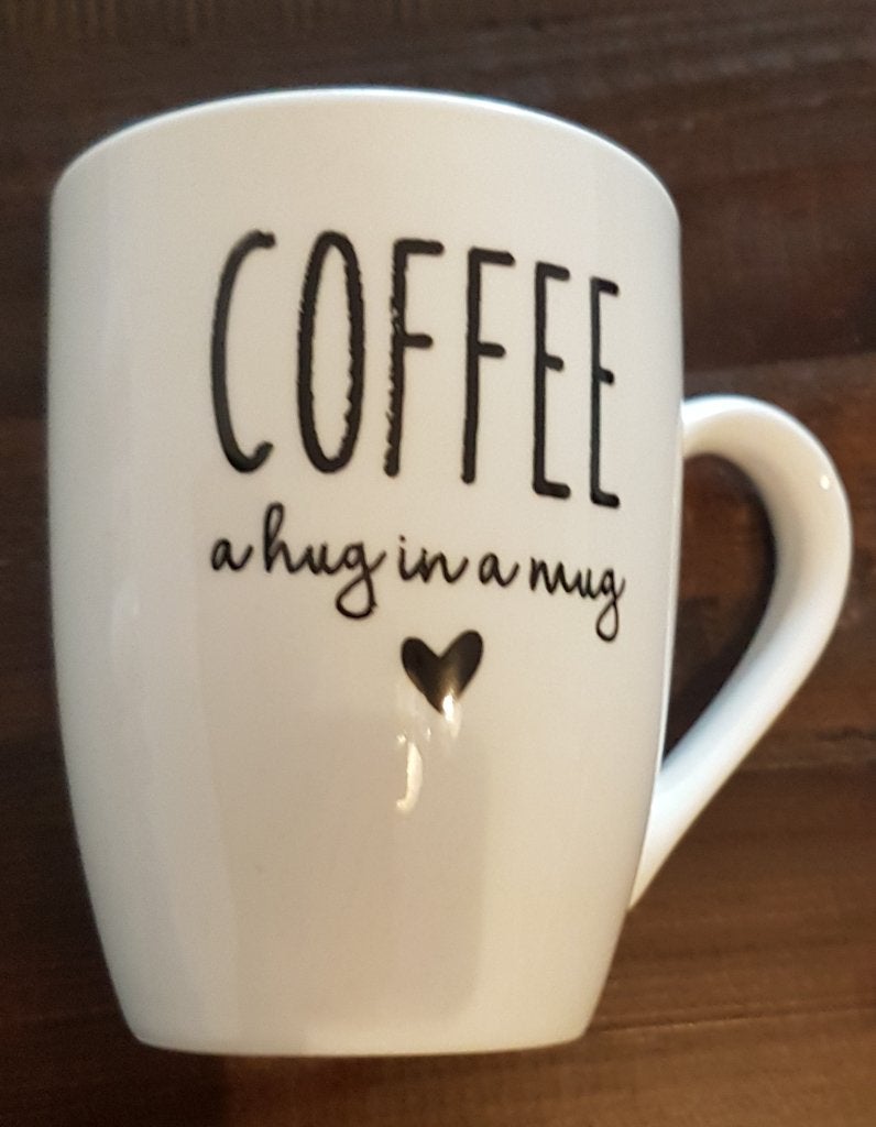 6 koffiemokken "A Hug In A Mug', Ophalen, Overige merken, Keramiek, Overige typen
