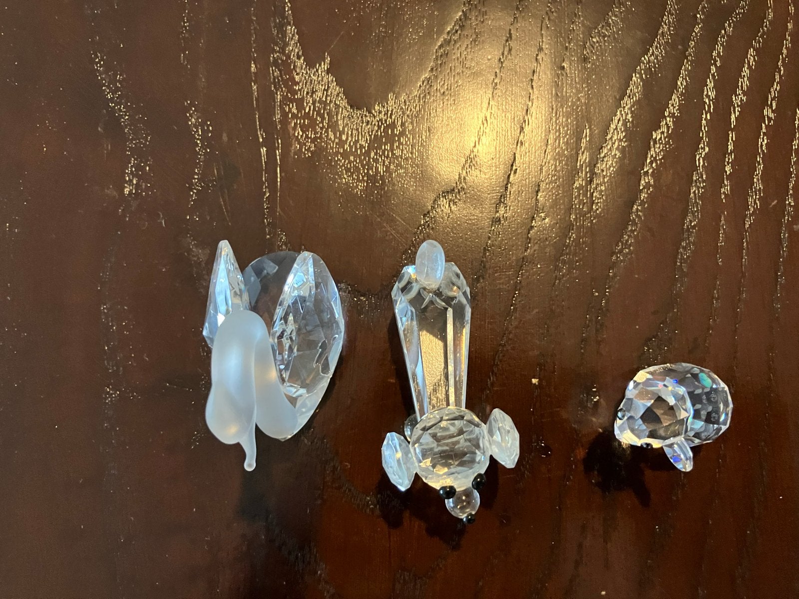 Swarovski kristallen beeldjes: zwaan, hond en schaap, Ophalen, Zo goed als nieuw, Hond of Kat, Beeldje of Figuurtje