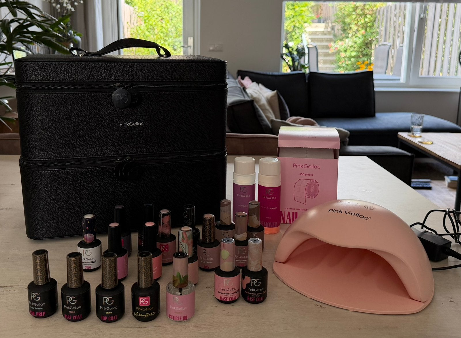 Pink Gellac set, Ophalen of Verzenden, Zo goed als nieuw, Overige kleuren, Handen en Nagels