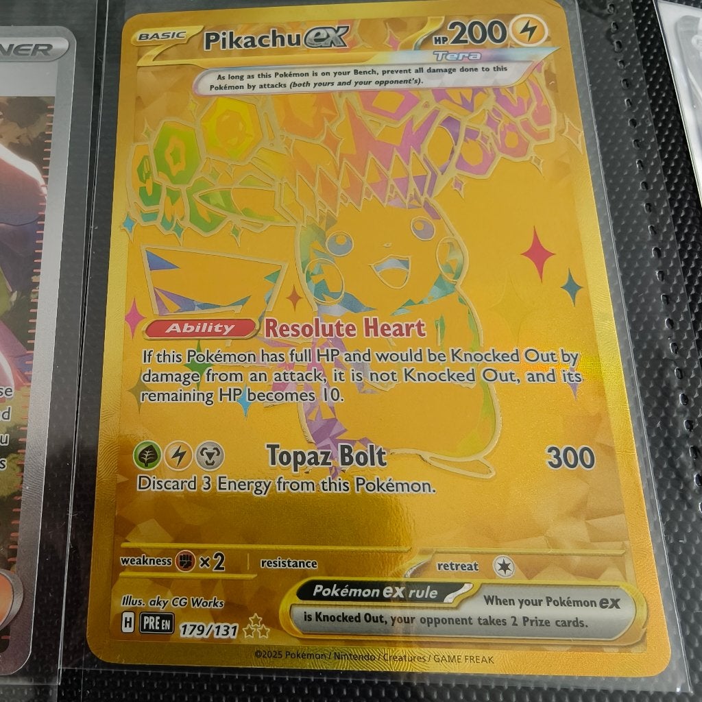 Pokemon Pikachu 179/131 prismatic evolutions, Ophalen of Verzenden, Zo goed als nieuw, Losse kaart, Foil