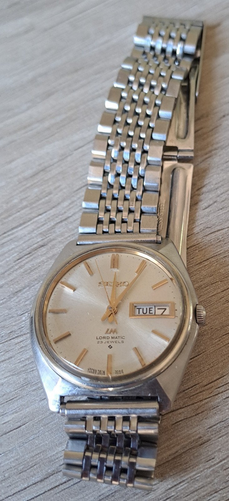 Seiko LM 5606-7000 met Goudkleurige Indexen, Sieraden, Tassen en Uiterlijk, Horloges | Heren, Verzenden, Staal, Seiko