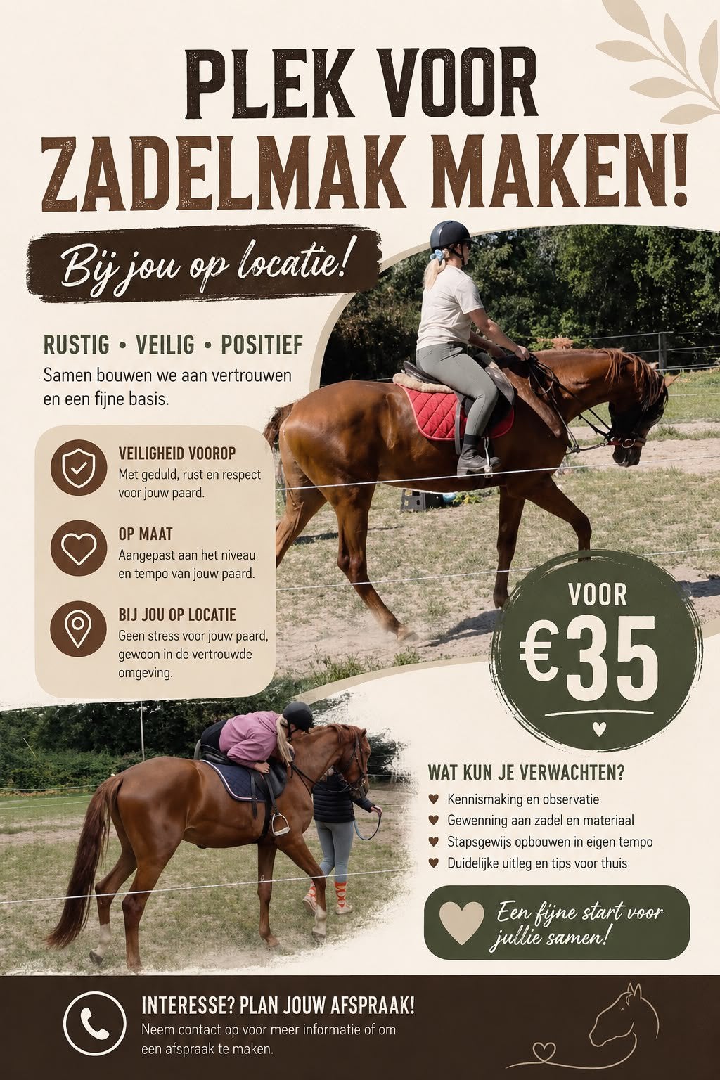 Zadelmak maken/paard doorrijden, Ophalen, Zo goed als nieuw