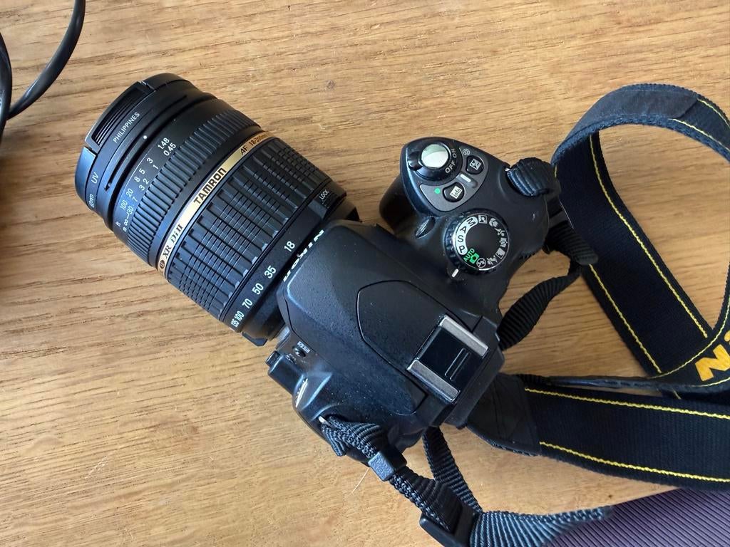 Nikon D40 camera met Tamron 200 mm lens, Gebruikt, Spiegelreflex, Ophalen of Verzenden, Nikon