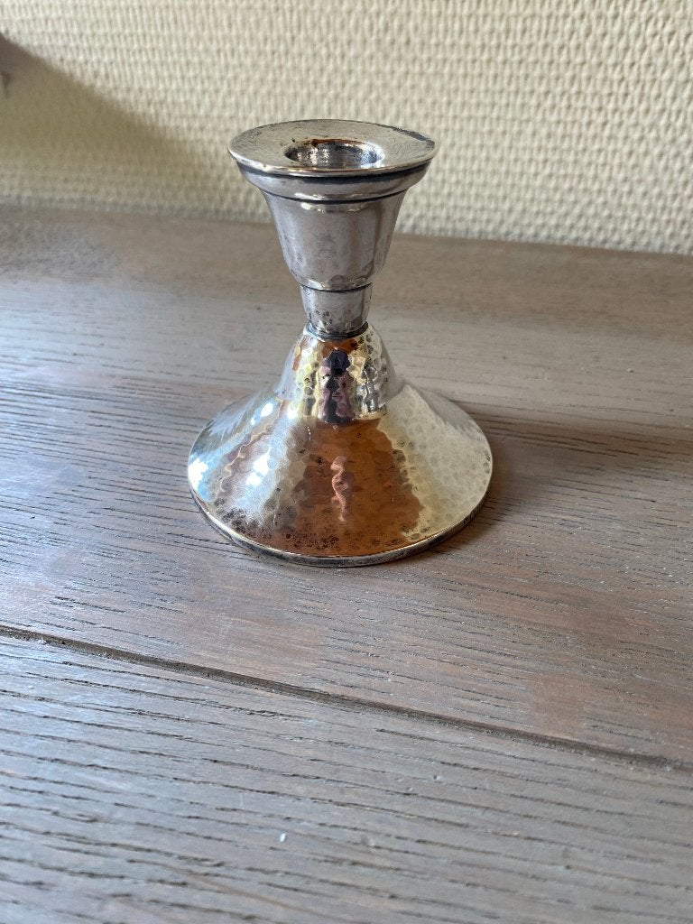 Antieke Massief Zilveren Kandelaar Van Kempen 1940, Ophalen of Verzenden, Zilver