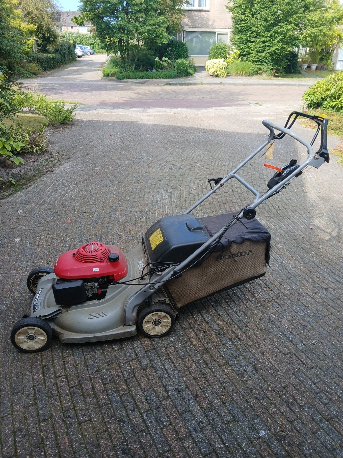 Honda HRB 536C Benzine Grasmaaier met Opvangzak, Tuin en Terras, Ophalen, Cirkelmaaier, Honda, Gebruikt