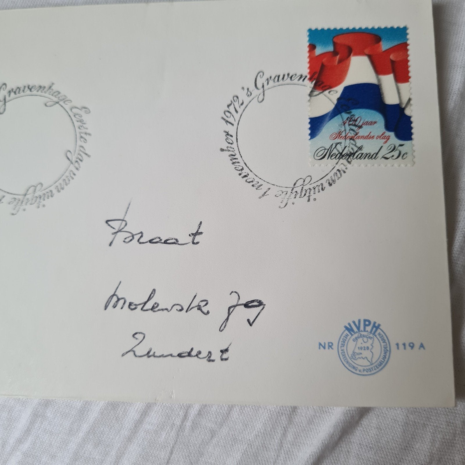 Eerste dag uitgave 490 jaar Nederlandse vlag, Ophalen, Beschreven, Nederland