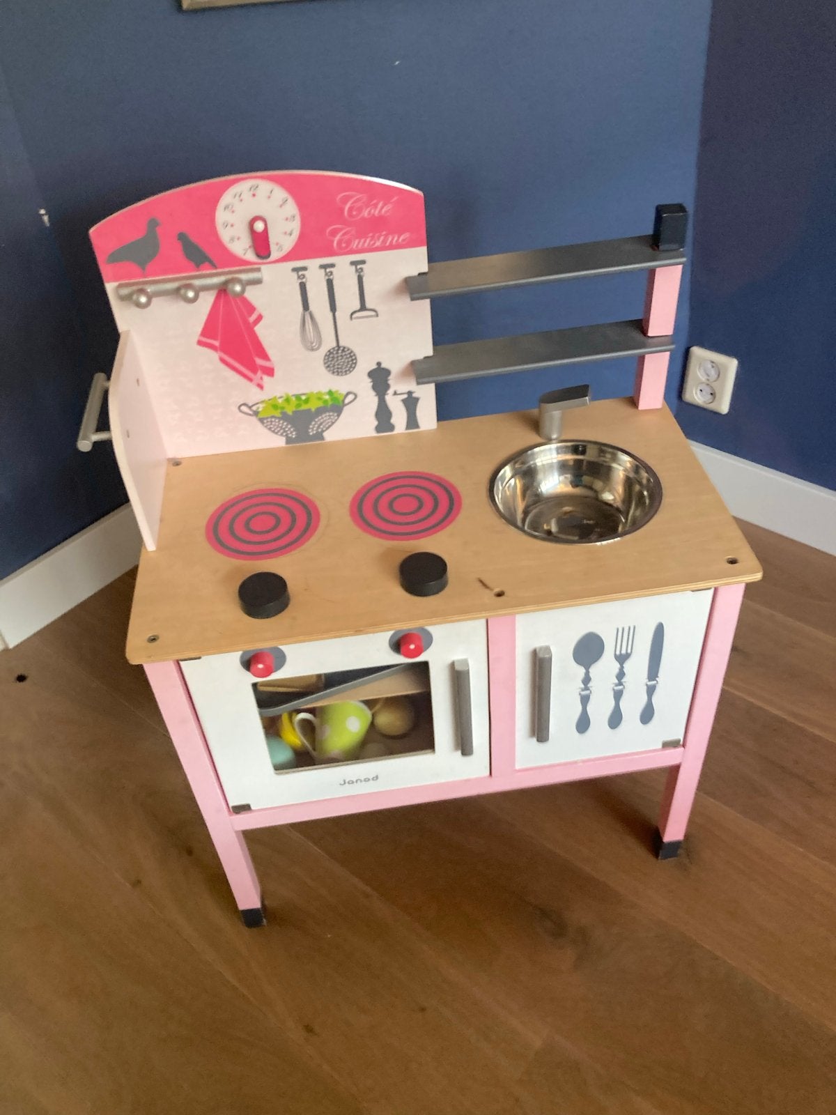Janod Houten Speelkeuken - Roze "Côté Cuisine", Ophalen, Gebruikt, Hout, Speelkeuken
