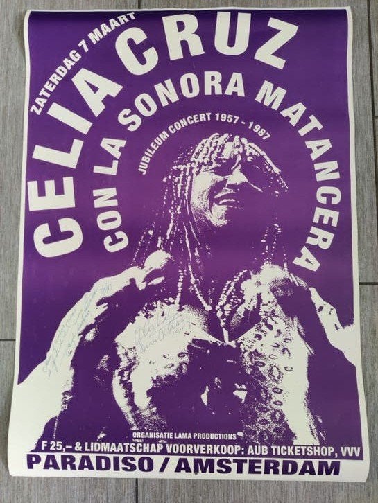 Gesigneerde Poster Celia Cruz & Sonora Matancera '78, Ophalen of Verzenden, A1 t/m A3