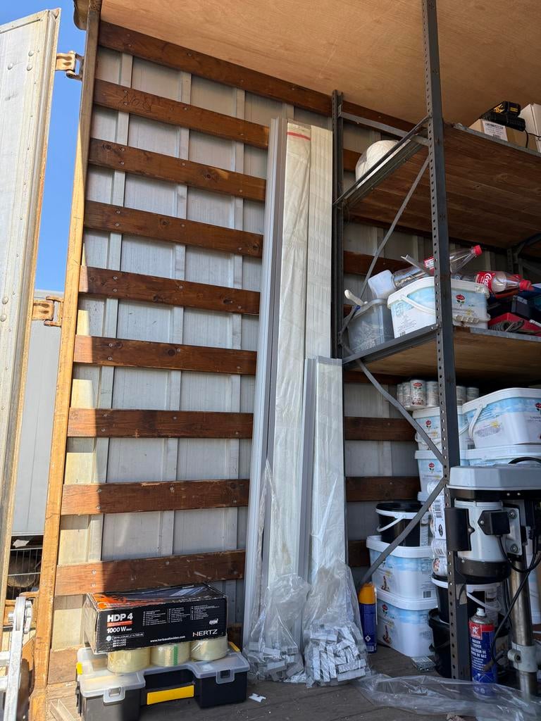Aluminium kokerprofielen met T- en haakse stukken, Doe-het-zelf en Verbouw, Metalen, Ophalen, Gebruikt, Aluminium