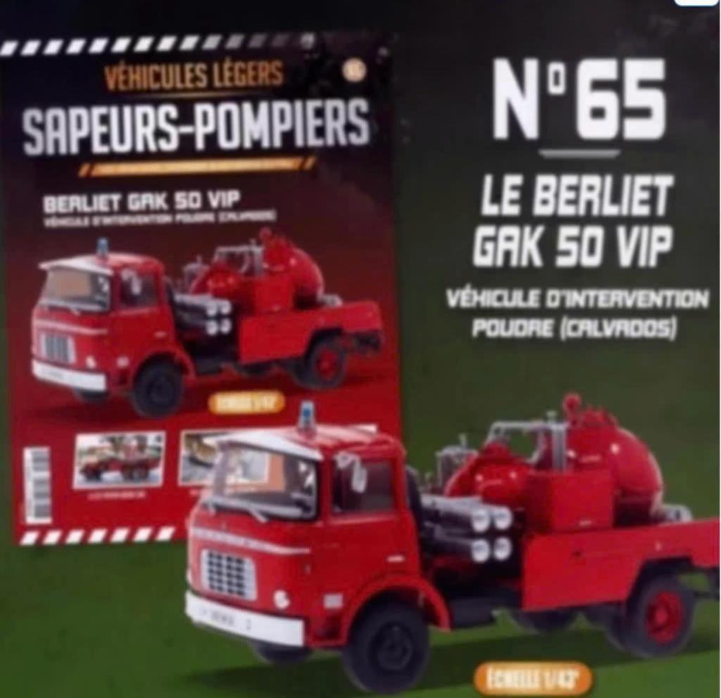Berliet GAK 50 VIP schuimblusser BRANDWEER schaal 1/43 # 65, Verzenden, Nieuw, Bus of Vrachtwagen, Overige merken