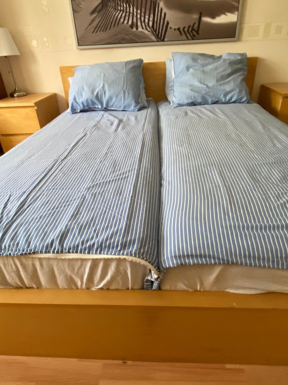 2 persoons bed 160x200 incl. lattenbodems (verstelbaar), Ophalen, Overige materialen, Overige kleuren, Tweepersoons
