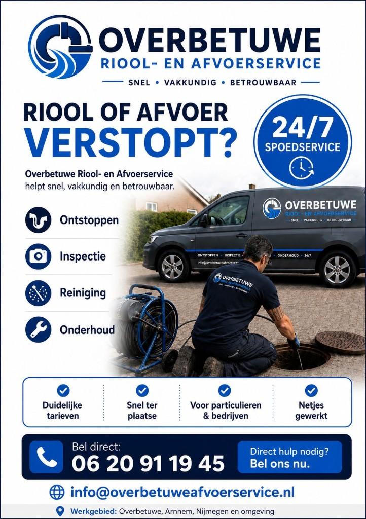 Overbetuwe Riool- en Afvoerservice, 24-uursservice, Onderhoud