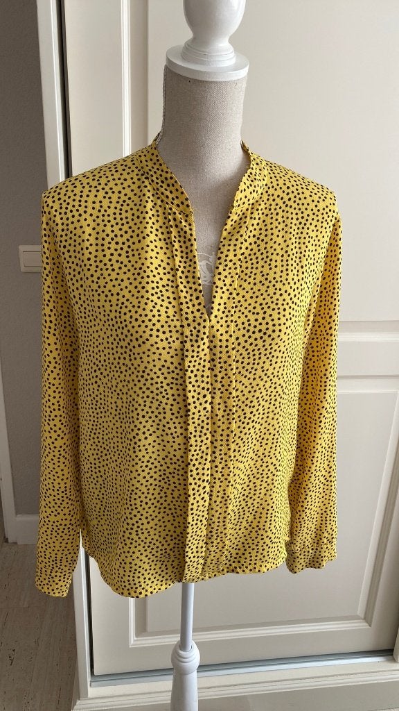 Blouse Geel polka dot Maat L Merk Costes, Geel, Maat 42/44 (L), Ophalen of Verzenden, Zo goed als nieuw