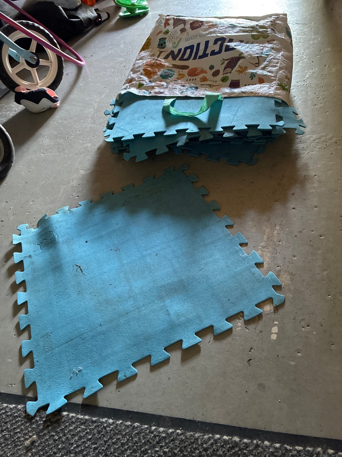 23 gebruikte rubberen puzzelmatten 45x45cm voor zwembad, Tuin en Terras, Zwembad-toebehoren, Gebruikt, Grondzeil, Ophalen of Verzenden