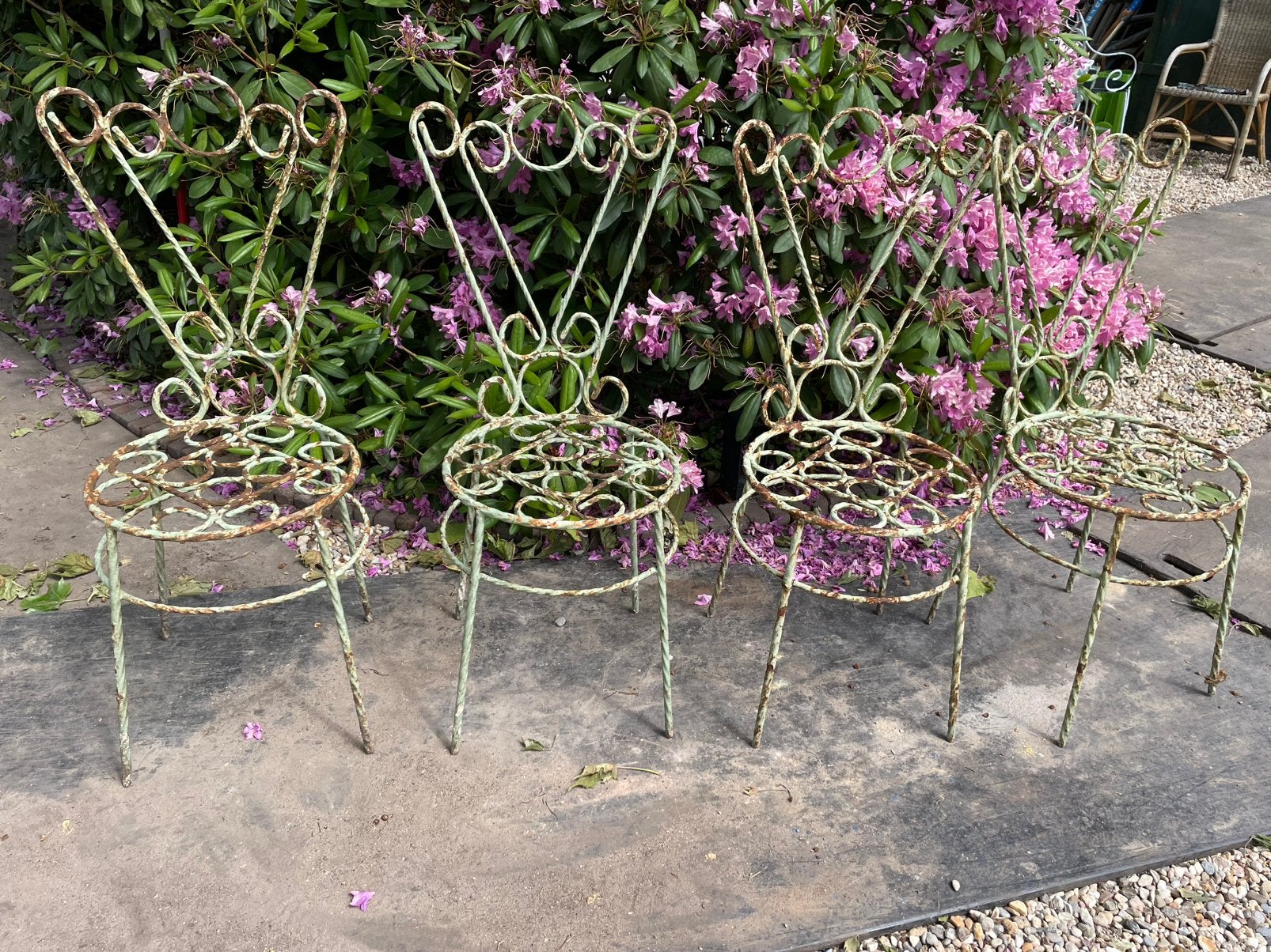 Prachtige oude gietijzeren stoelen uit zuid frankrijk, Ophalen