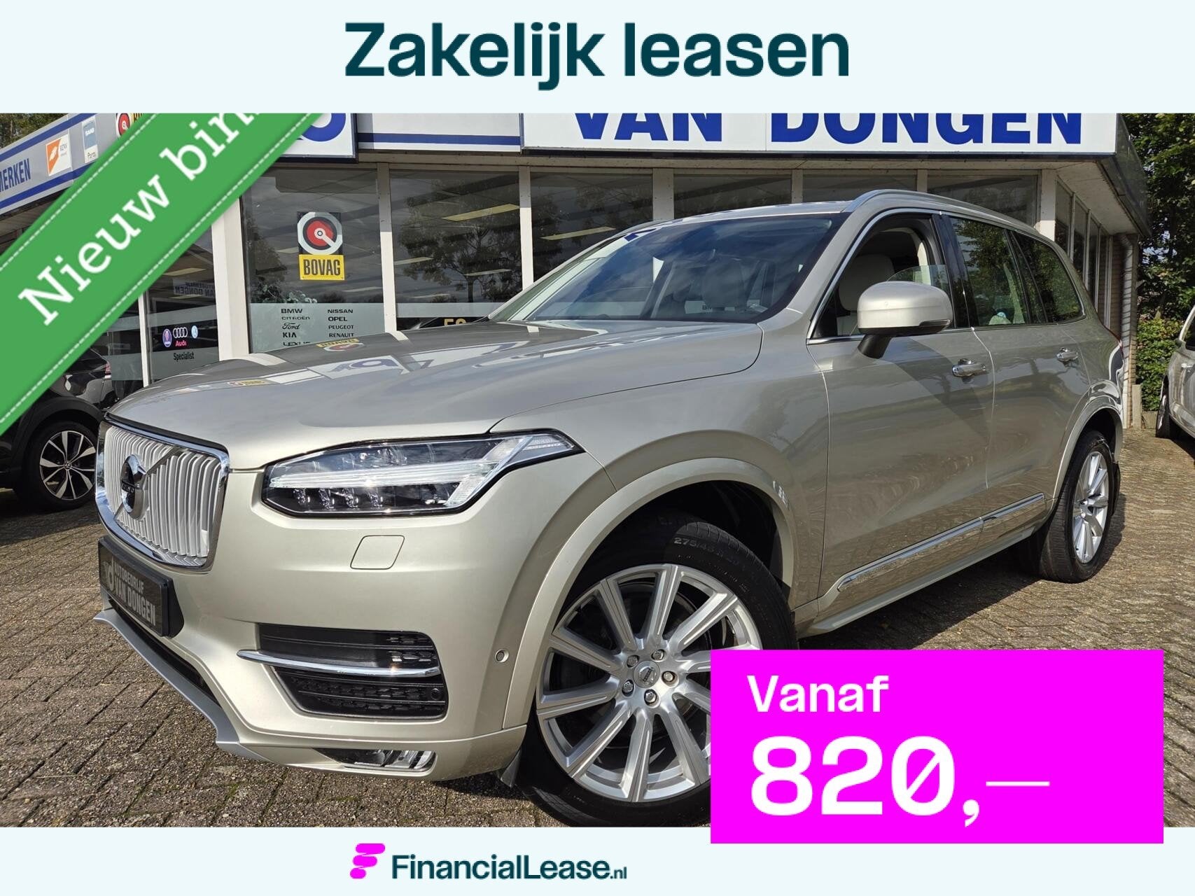 Volvo XC90 2.0 T6 AWD Inscription | 1e Eigenaar / 43.245 KM!, Dealer onderhouden, Gebruikt, Beige, 4 cilinders