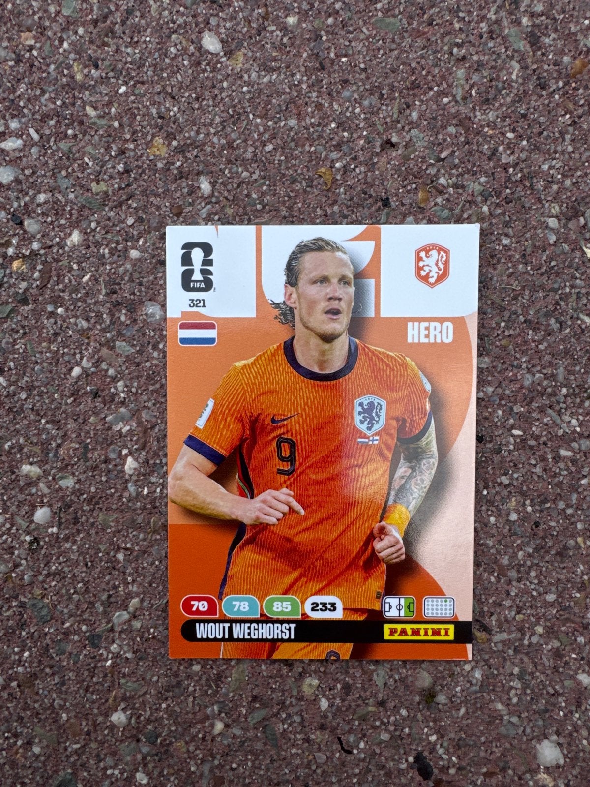 Wout Weghorst FIFA 321 Hero Panini Adrenalyn XL Kaart, Ophalen of Verzenden, Zo goed als nieuw, Overige binnenlandse clubs, Spelerskaart