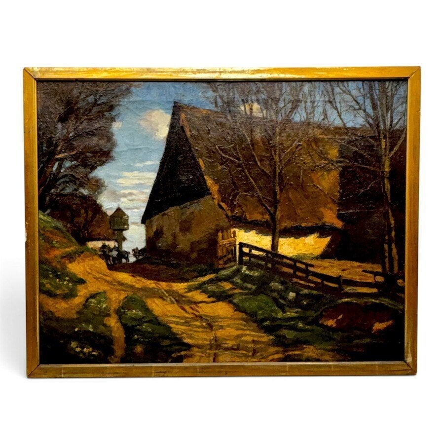 A. Sailer-Uehlein. Olieverfschilderij boerenerf, Ophalen of Verzenden