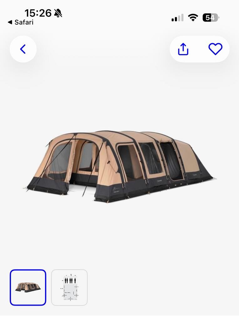 Bardani airspace 430 tc opblaasbare tent, Caravans en Kamperen, Tenten, tot en met 5, Zo goed als nieuw, Ophalen