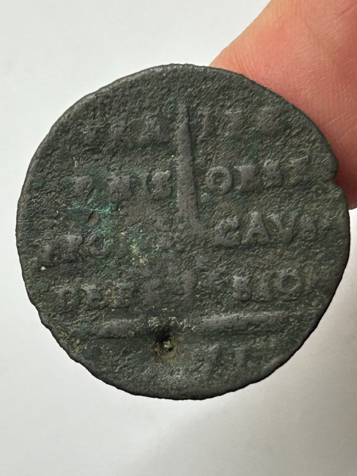 Koperen noodmunt 16 stuiver Maastricht 1579 - Bodemvondst, Postzegels en Munten, Munten | Nederland, Ophalen of Verzenden, Vóór koninkrijk