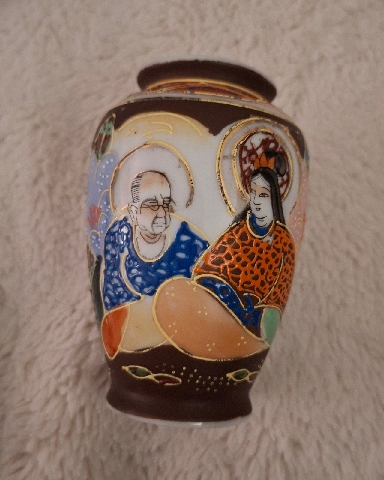 Moriage Satsuma stijl Japans minivaasje, Ophalen of Verzenden