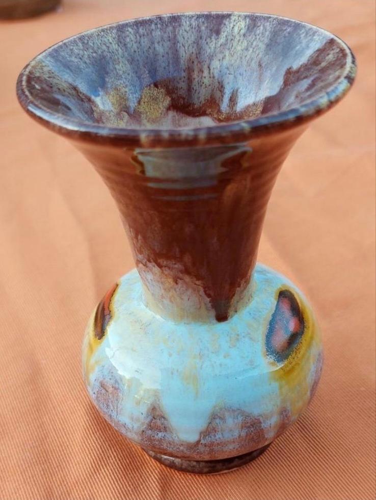 Geel-bruin-crèmekleurig vaasje, Antiek en Kunst, Ophalen of Verzenden
