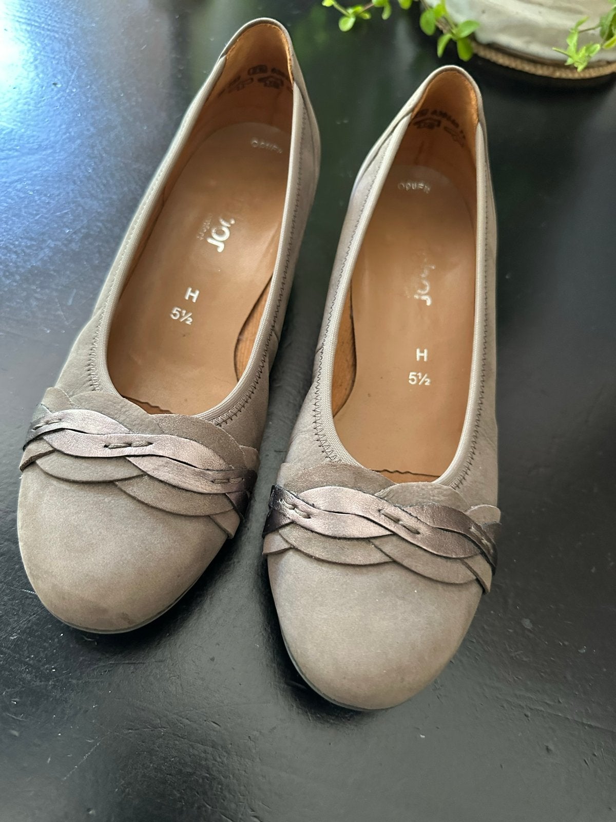 Gabor ballerina's/instappers - Maat 38.5, Kleding | Dames, Schoenen, Ophalen of Verzenden, Zo goed als nieuw, Grijs, Ballerina's