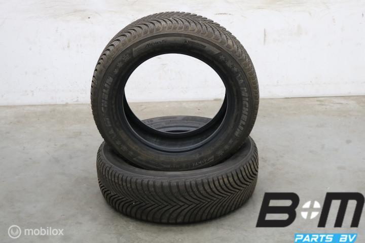 2 x 2056016 92H Michelin Alpin 5 AO 7.5mm 205 60 16, Gebruikt, 16 inch, Band(en), 205 mm