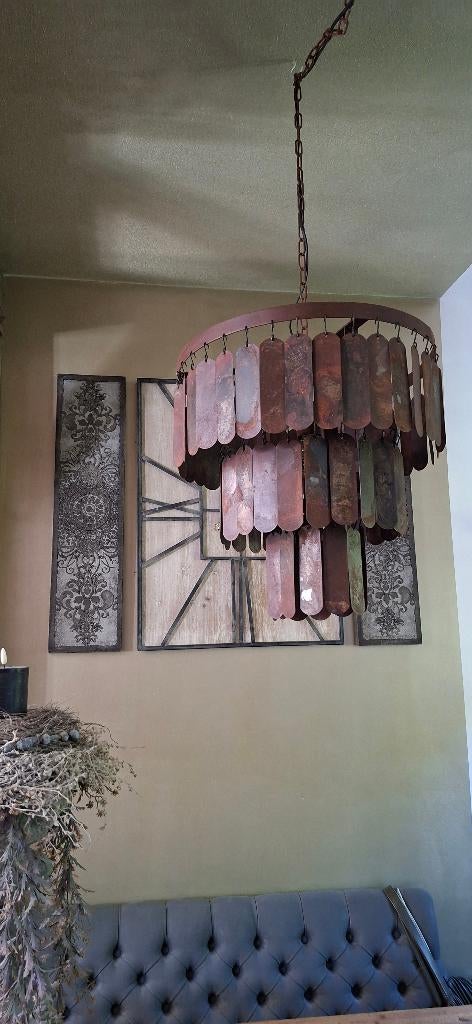 Lamellen hanglamp roest, Nieuw, Ophalen of Verzenden, Metaal, Het-lavendeltje/ Mooss