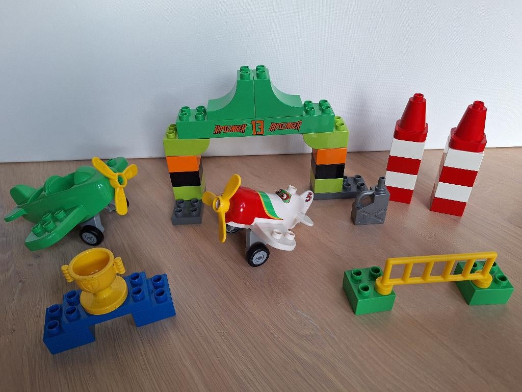 * Duplo: Ripslinger luchtrace vliegtuig en groen vliegtuig *, Ophalen of Verzenden, Zo goed als nieuw, Losse stenen, Duplo