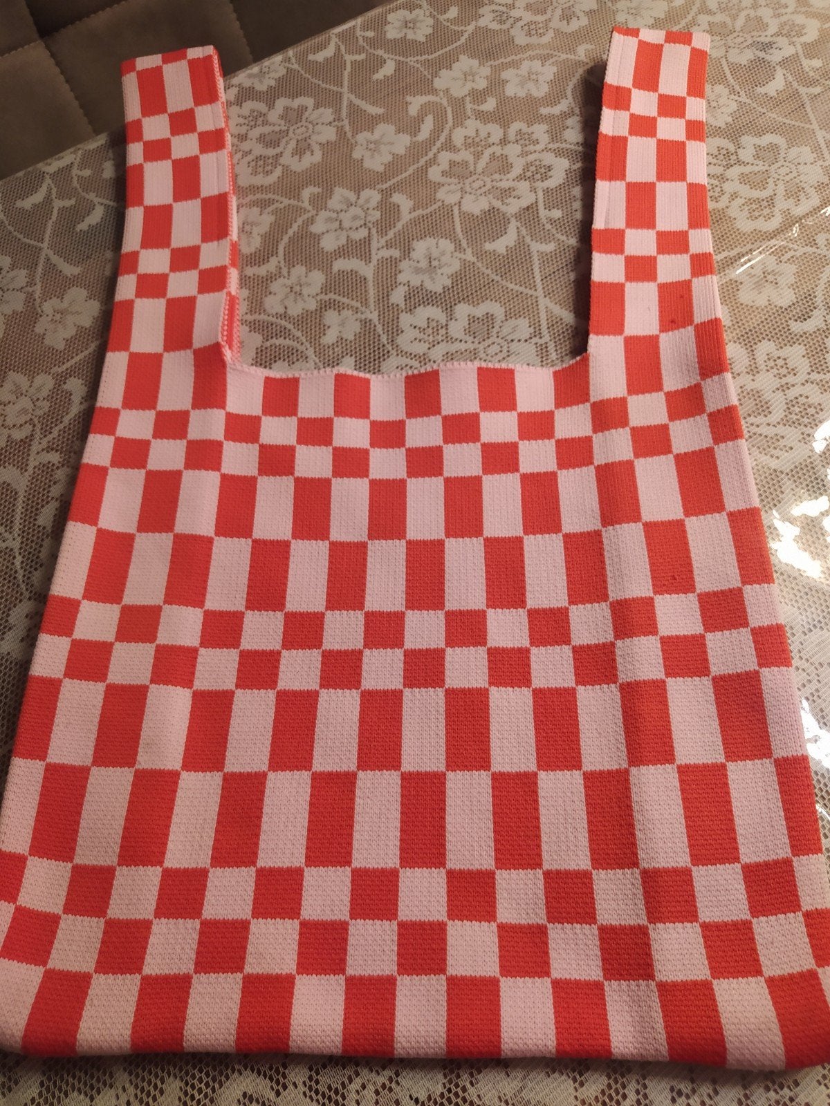 Hema geruite tas rood/wit - 100% polyester(nieuw), Ophalen of Verzenden
