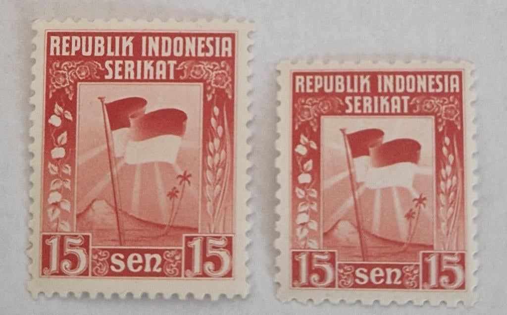 Indonesië 1950 - ZBL 39-40 - Vlag, groot en klein formaat, Ophalen of Verzenden, Zuidoost-Azië
