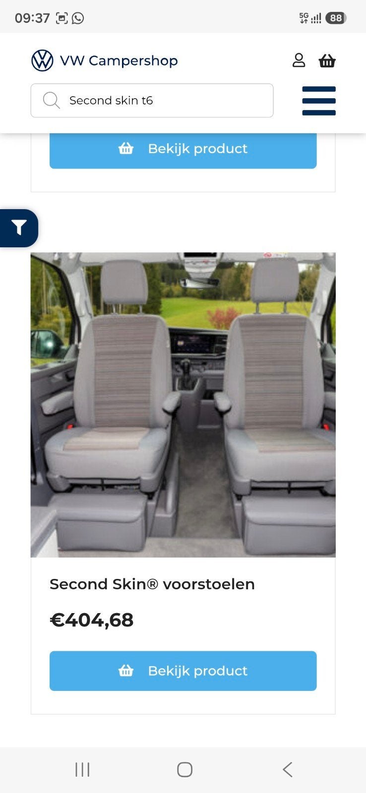 VW California T6/T6.1 Second Skin Stoelhoezen Nette Set, Ophalen of Verzenden, Gebruikt, Volkswagen