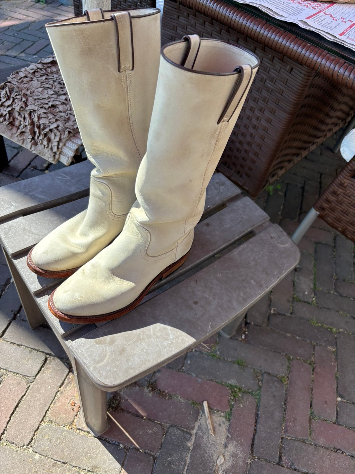 Tony Mora 1717 laarzen mt 38., Kleding | Dames, Schoenen, Hoge laarzen, Wit, Ophalen of Verzenden, Zo goed als nieuw