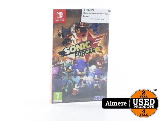 Nintendo Switch Game: Sonic Forces, Nintendo, Zo goed als nieuw, Support@nintendo.com, 11-1 Hokotate-cho, Kamitoba, Minami-ku
Kyoto 601-8501
Japan